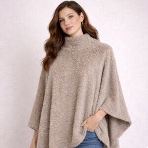 2/$20 Le Moda Mock Neck Poncho OS